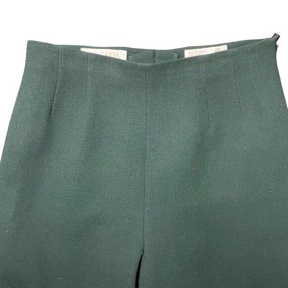Vintage Escada Wool Pants Trousers Forest Green Knit Germany - Size EU 40 - Picture 2 of 9